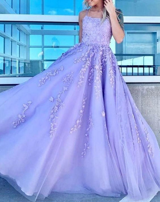 Women Lace Prom Dresses Long Appliques Evening Party Dress YPD137