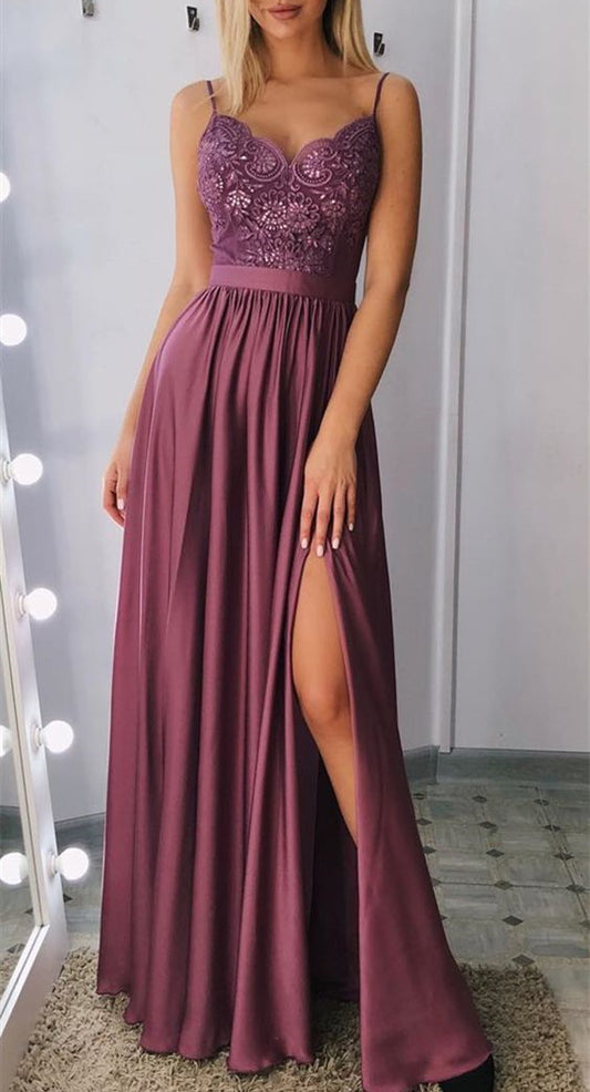 Women Lace Prom Dresses Long Appliques Evening Party Dress YPD143