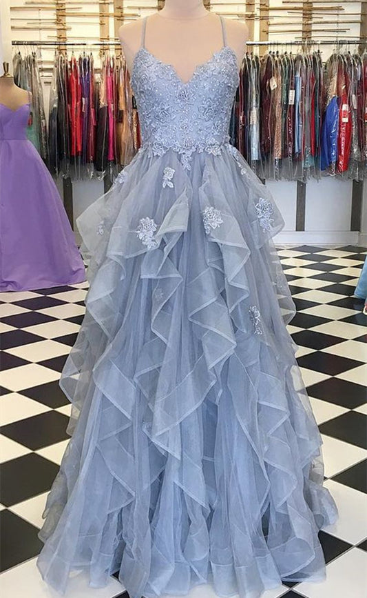 Women Lace Prom Dresses Long Appliques Evening Party Dress YPD103