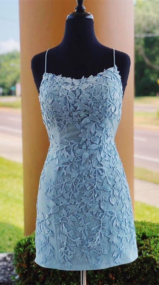 Women Lace Prom Dresses Short Cocktail Gowns Girls Appliques Homecoming Dresses Short Graduation Dress YHD050