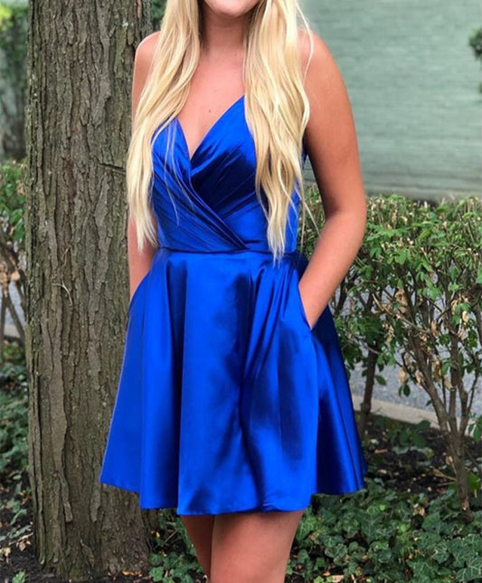 Women Satin Prom Dresses Short Cocktail Gowns Girls Homecoming Dresses Short Graduation Dress YHD059