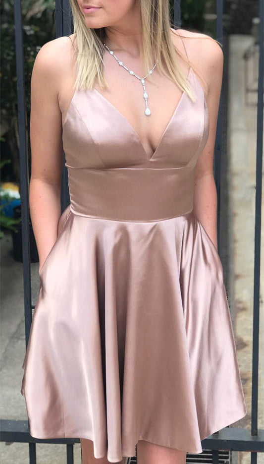 Women Satin Prom Dresses Short Cocktail Gowns Girls Homecoming Dresses Short Graduation Dress YHD124