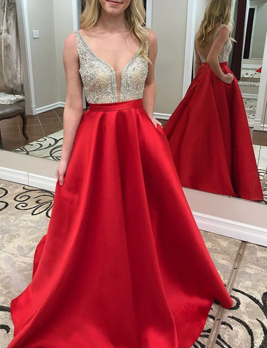 Women Beads Prom Dresses Long Sequins Evening Party Dress YPD165