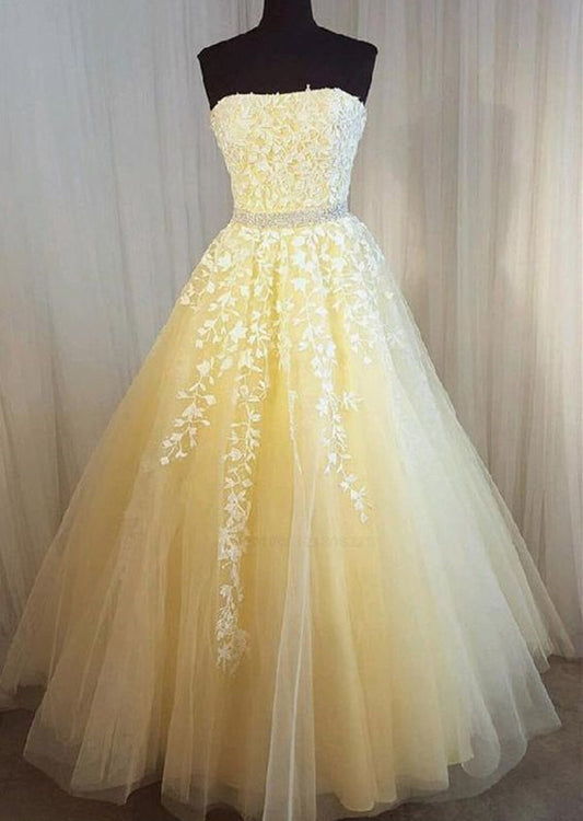 Women Lace Prom Dresses Long Appliques Evening Party Dress YPD144