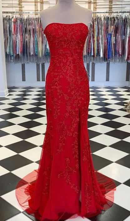 Women Lace Prom Dresses Long Appliques Evening Party Dress YPD145