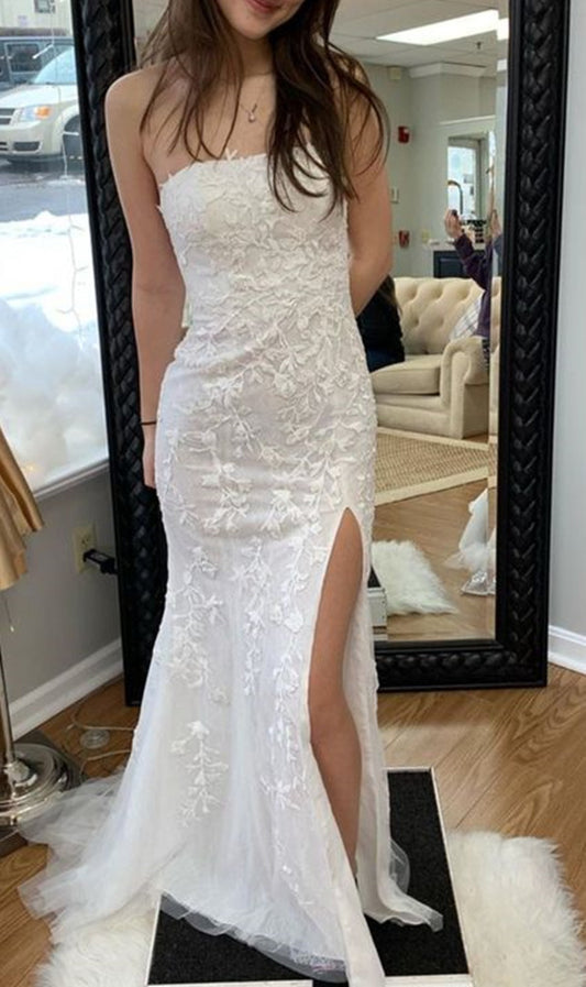Women Lace Prom Dresses Long Appliques Evening Party Dress YPD146