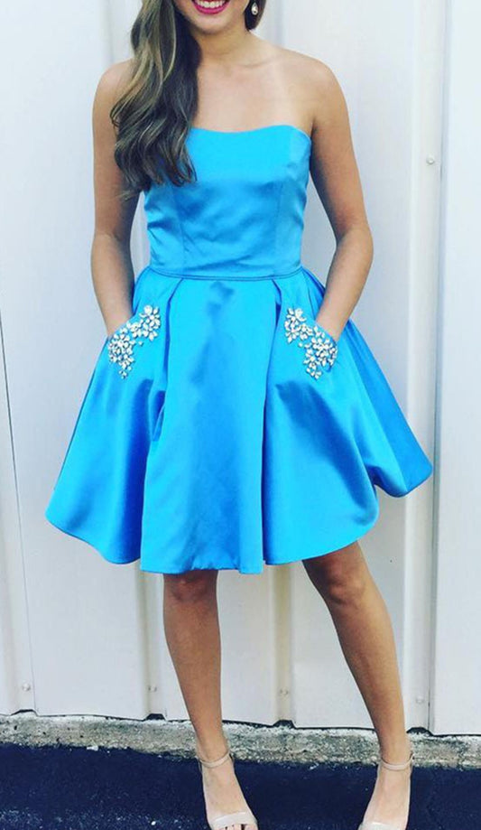 Women Beads Prom Dresses Short Cocktail Gowns Girls Homecoming Dresses Short Graduation Dress YHD131