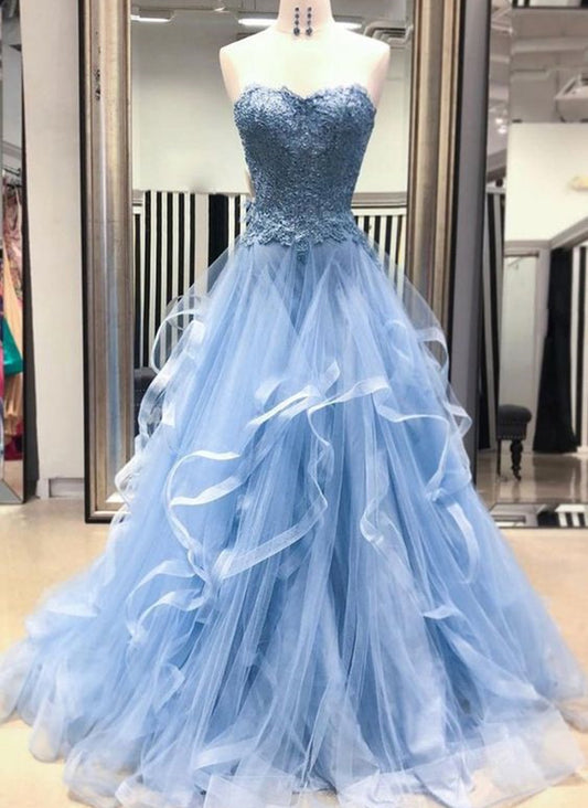 Women Lace Prom Dresses Long Appliques Evening Party Dress YPD104