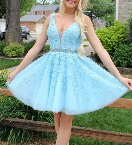 Women Lace Prom Dresses Short Cocktail Gowns Girls Appliques Homecoming Dresses Short Graduation Dress YHD121