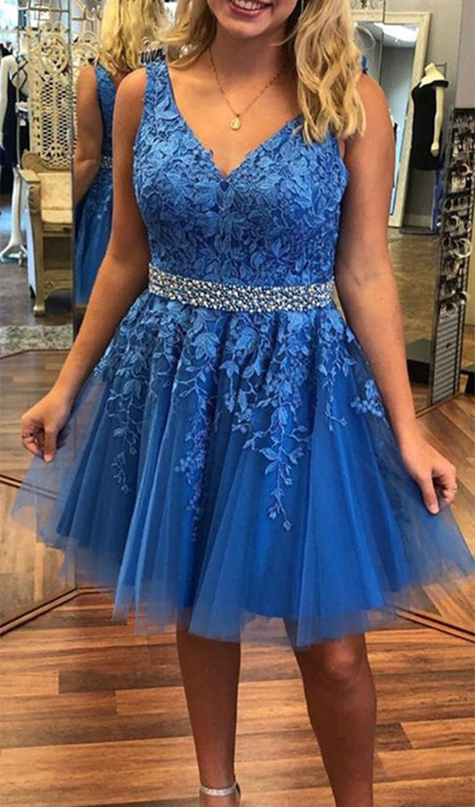 Women Lace Prom Dresses Short Cocktail Gowns Girls Appliques Homecoming Dresses Short Graduation Dress YHD122