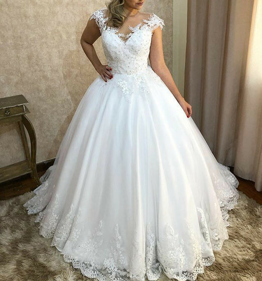 Women Lace Wedding Dresses Off Shoulder Appliques Bridal Gowns YWD243